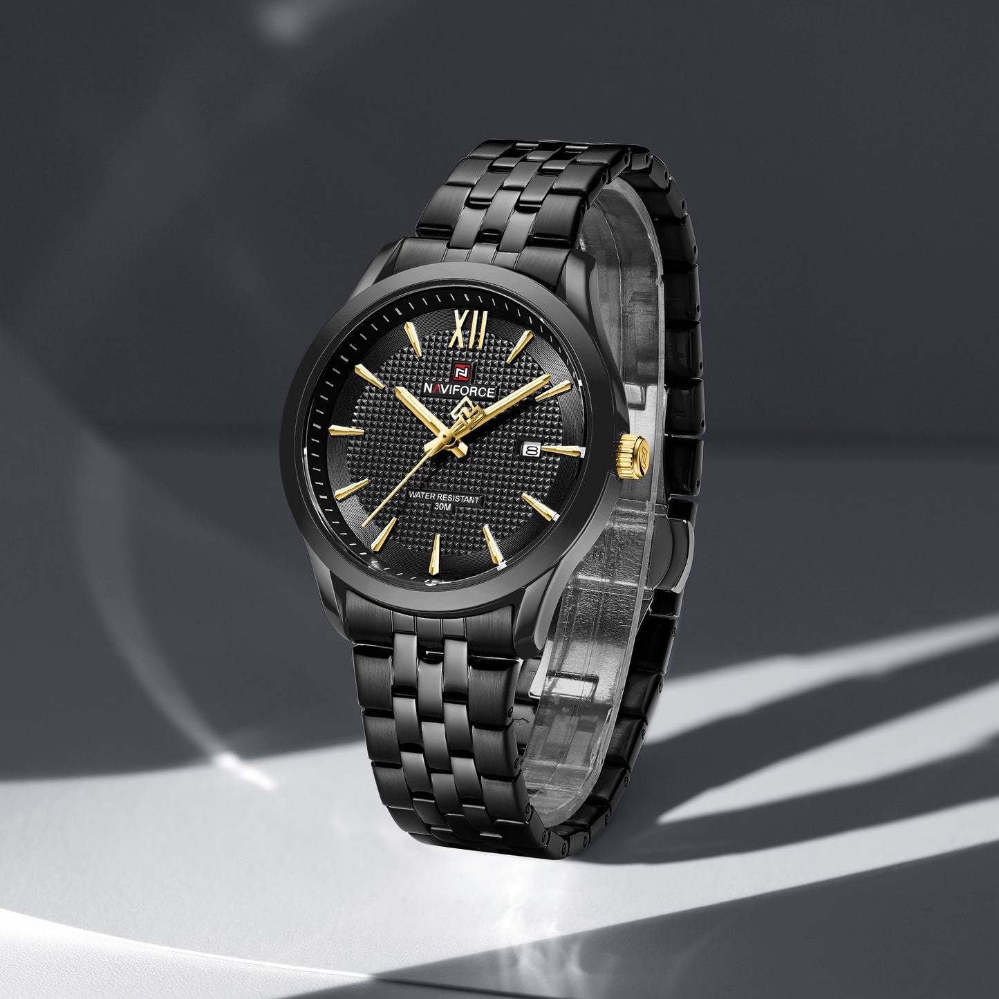 Naviforce 9255 Elite Black Men Watch - Black