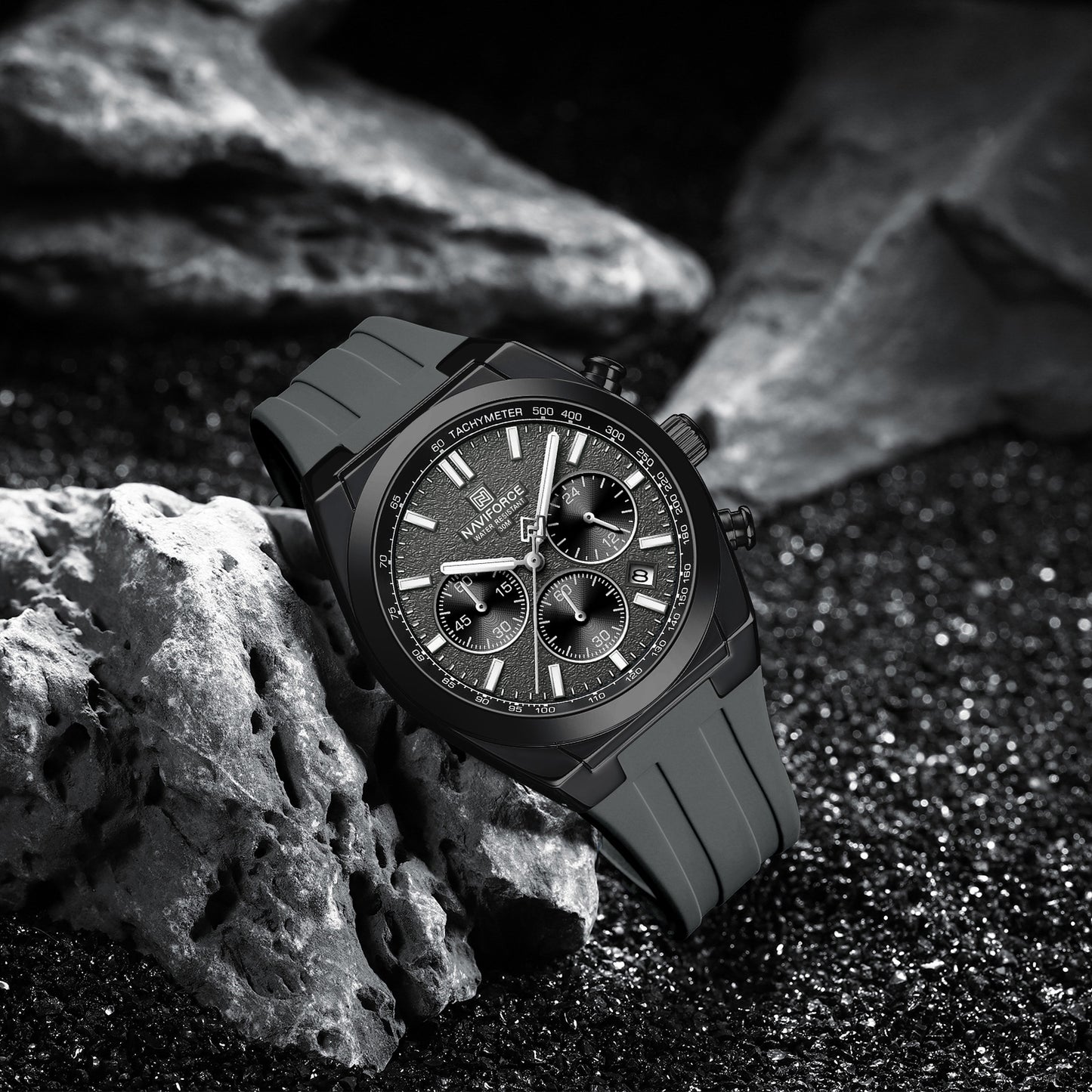 Naviforce 8080 Elite Men Watch - Black Grey