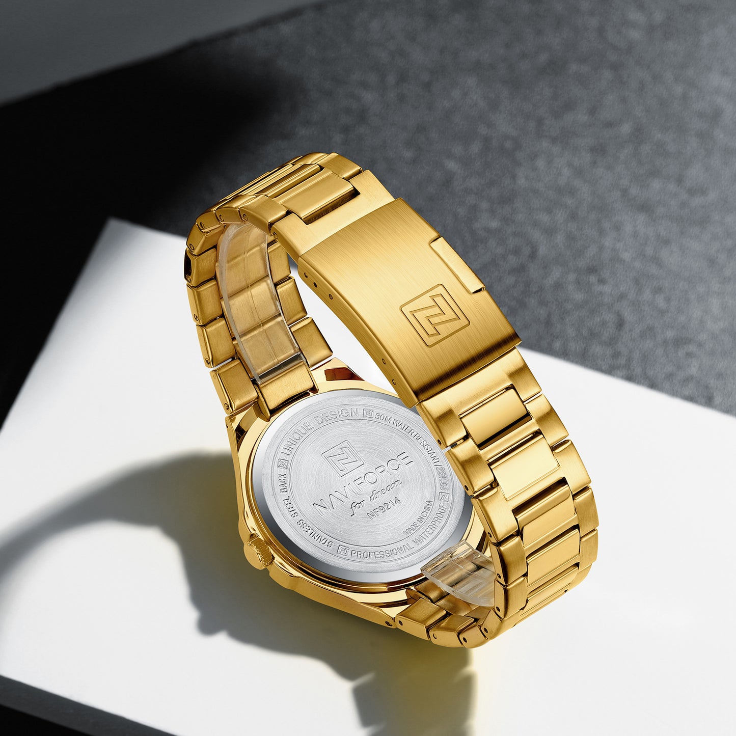 Naviforce 9214 Duze Men Watch - Gold Black