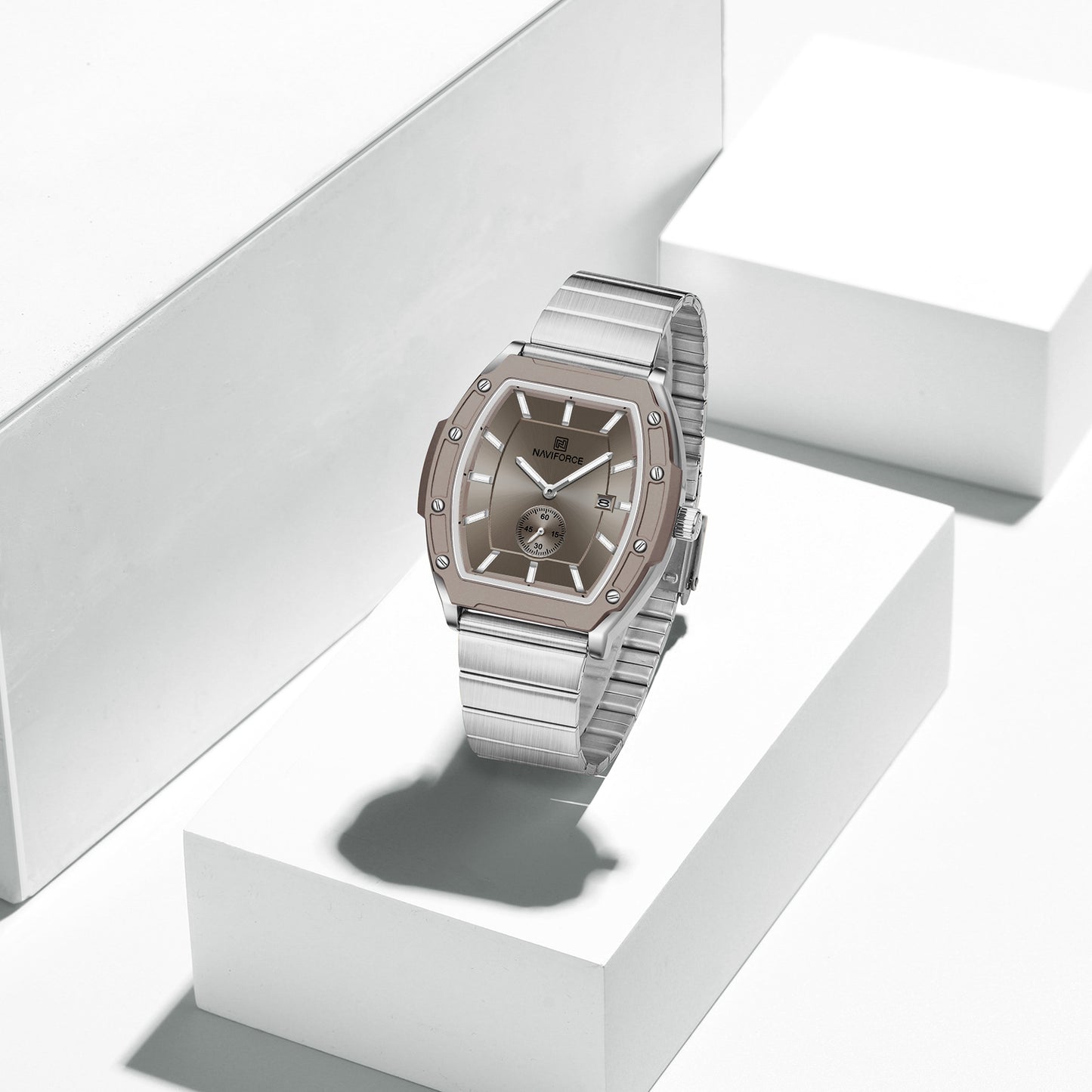 Naviforce NF8068 Paris Couple Watch - Silver Grey
