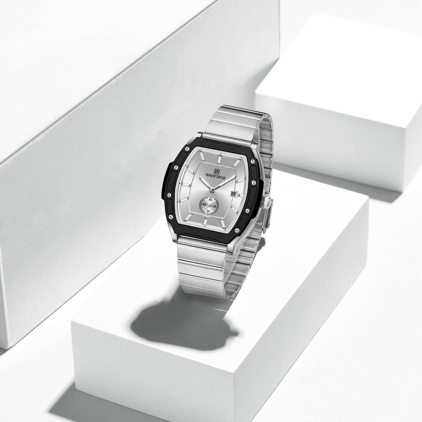 Naviforce NF8068 Paris Couple Watch - Silver