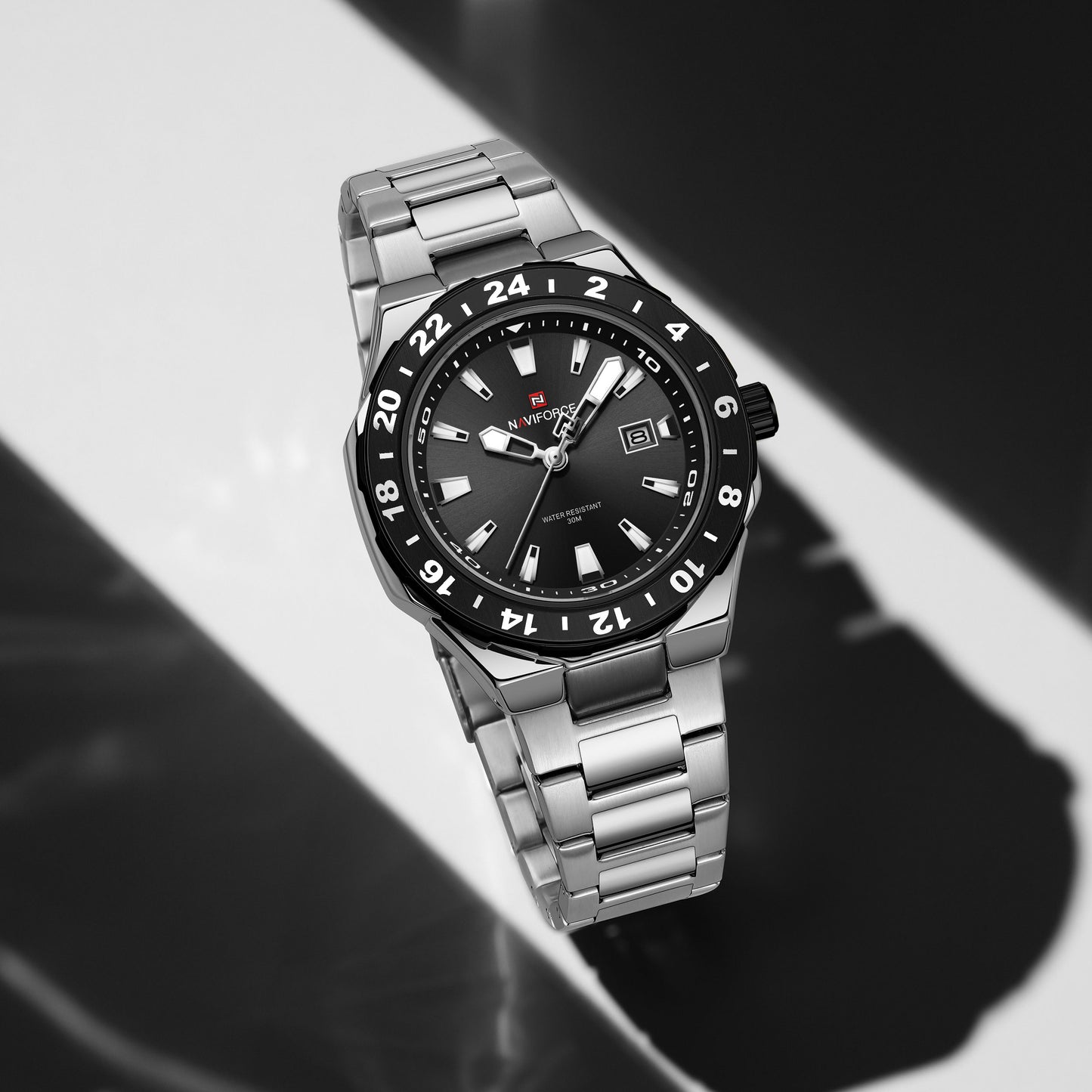 Naviforce NF9249 Freedom Men Watch - Silver Black