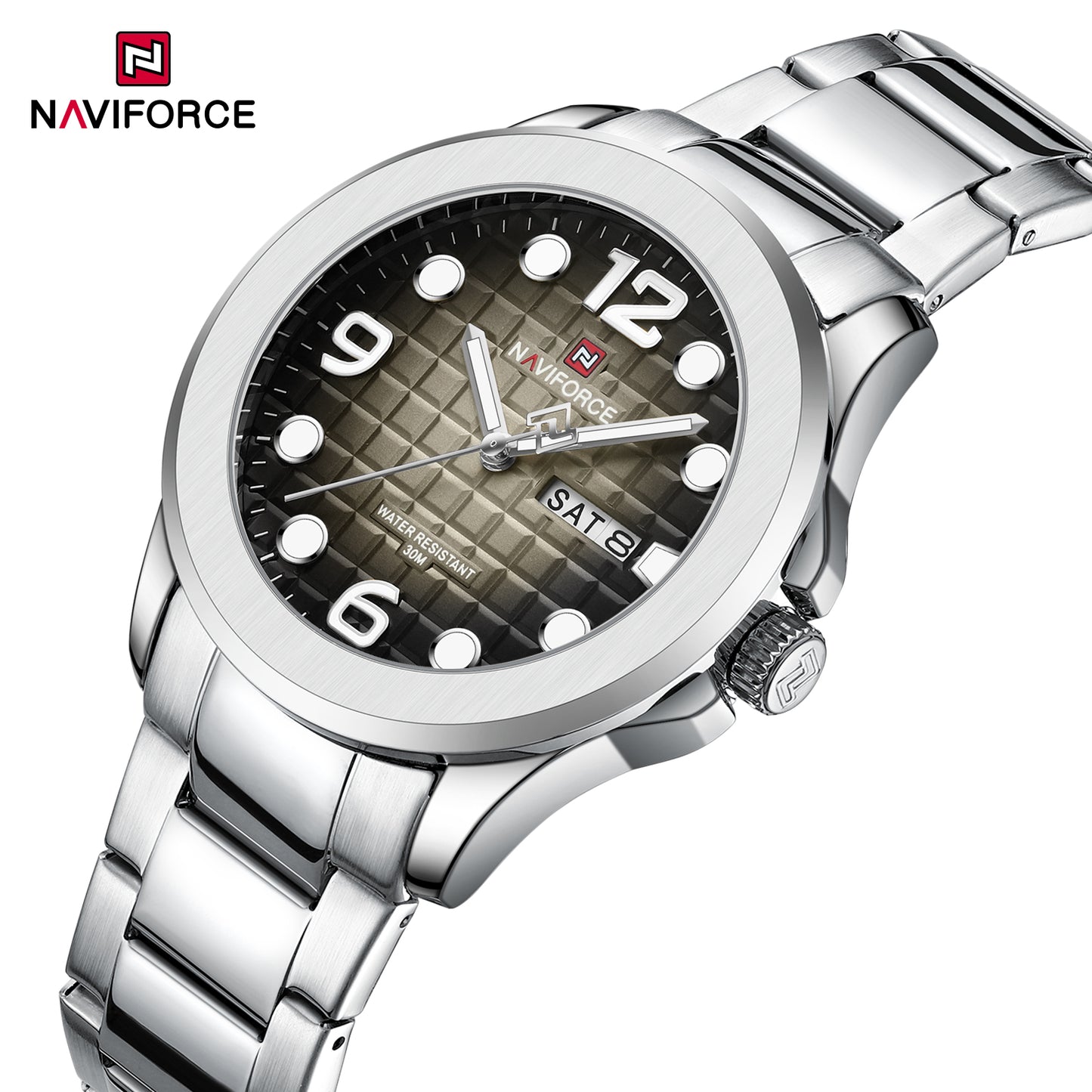 Naviforce 9244 Dynasty Men Watch - Silver Grey