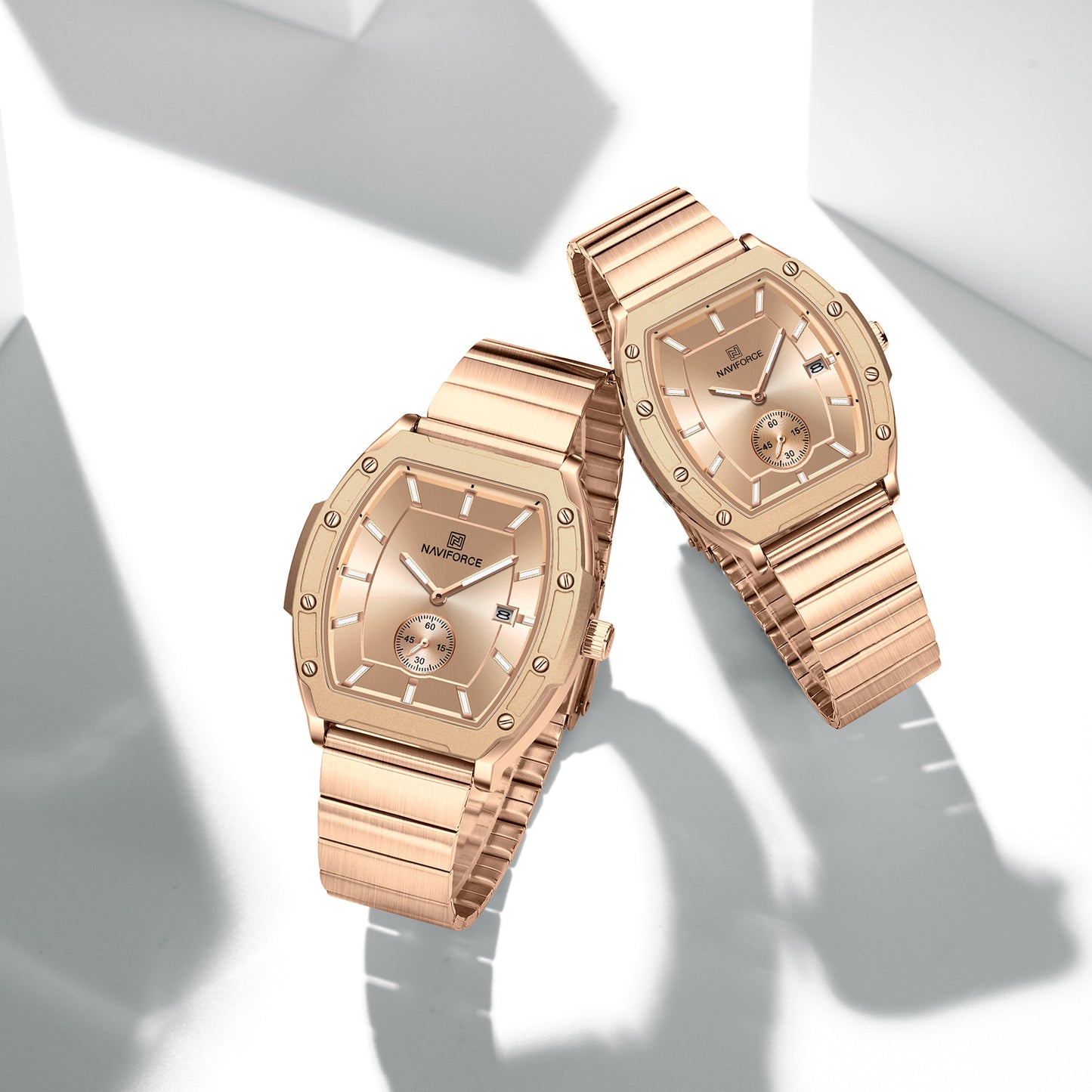 Naviforce NF8068 Paris Couple Watch - Rosegold
