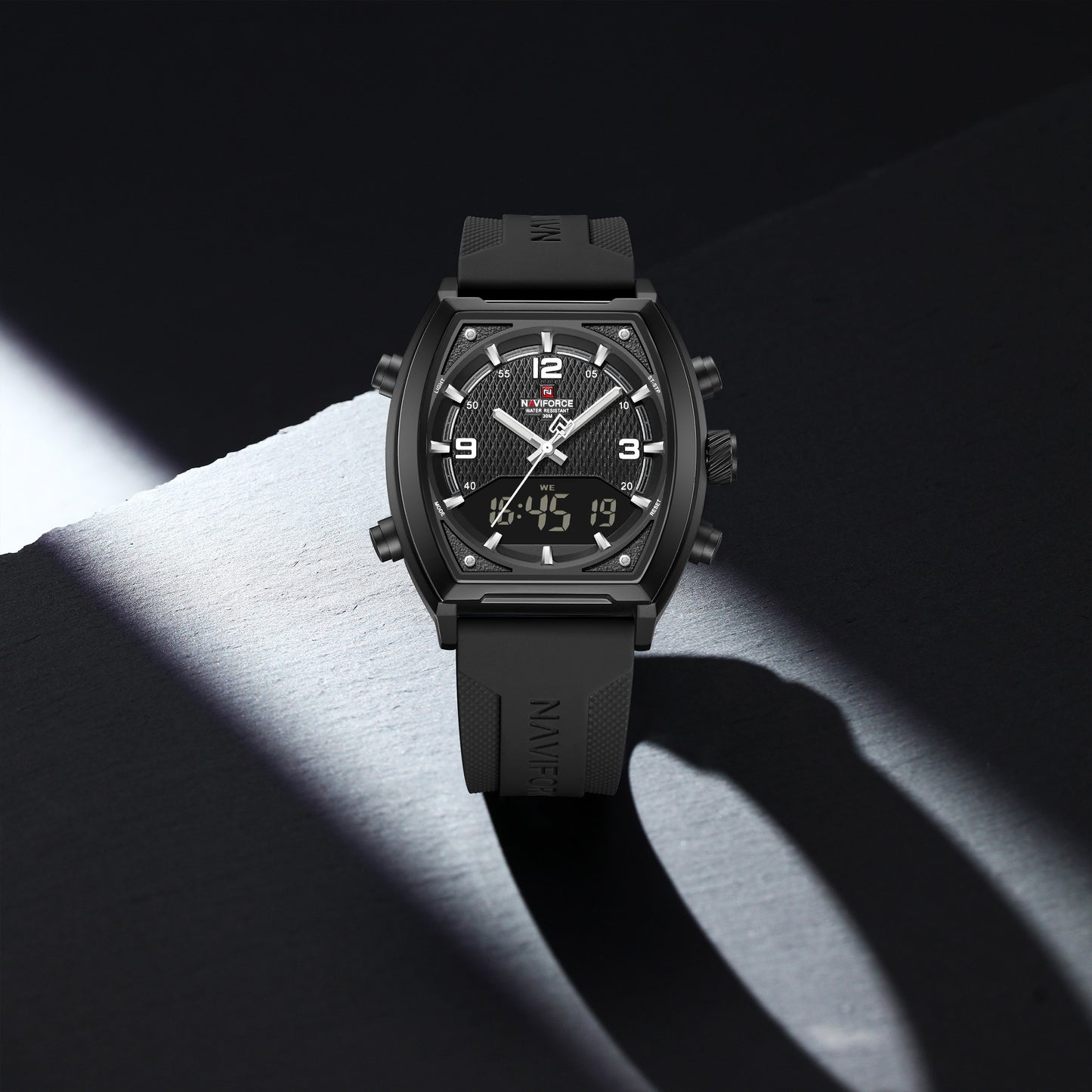 Naviforce 9242 Octagon Men Watch - Black