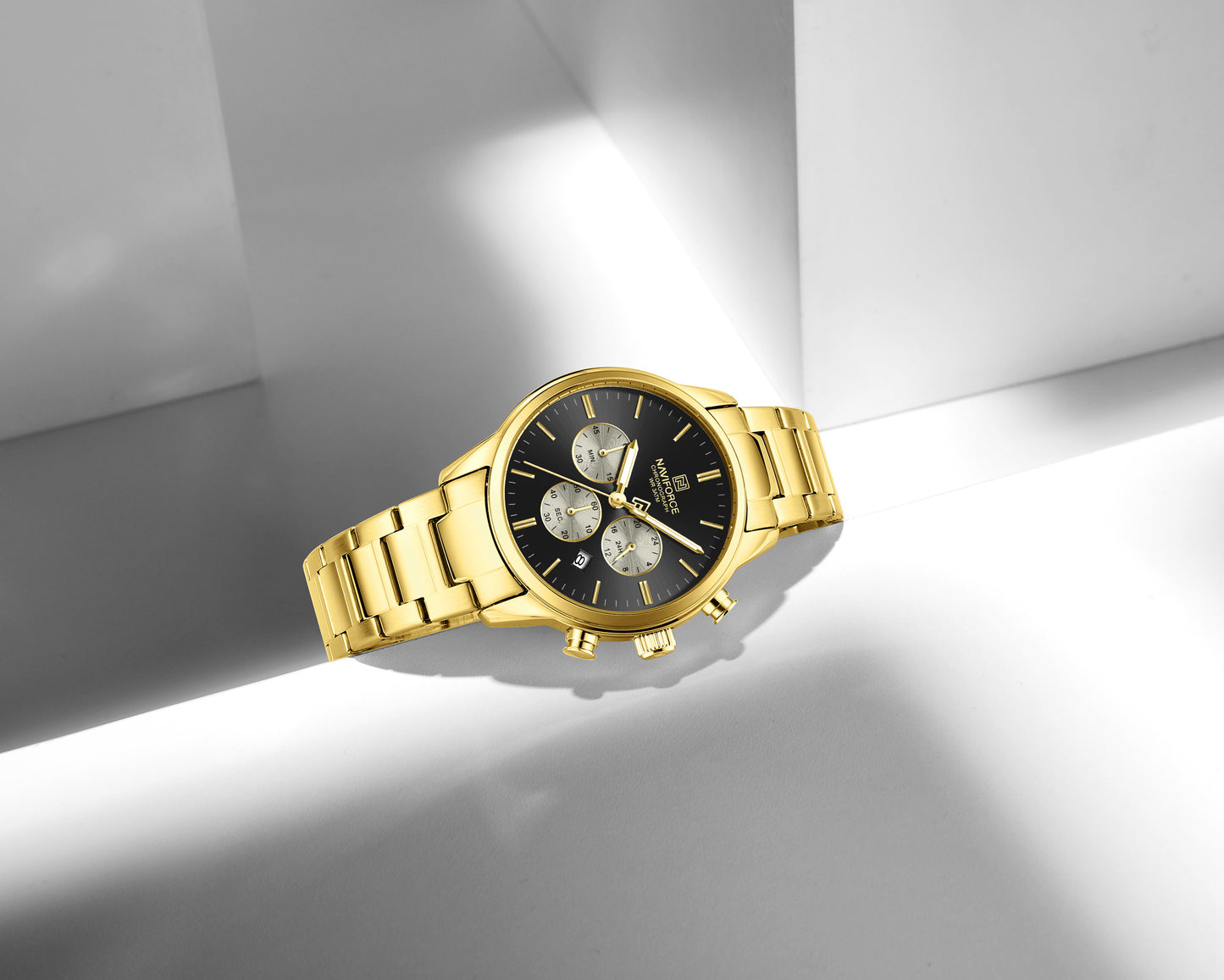 Naviforce 8076 Ambiance Men Watch - Gold Black