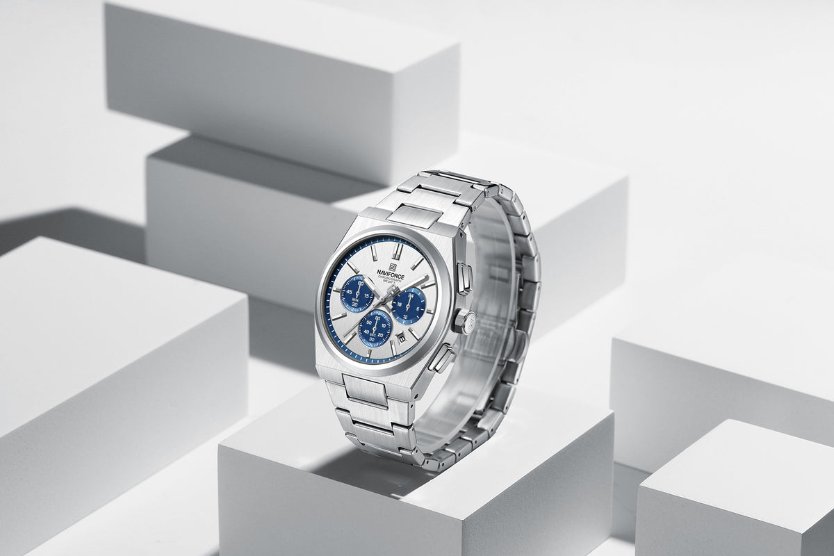 Naviforce 8048 Cupid Men Watch - Silver Blue
