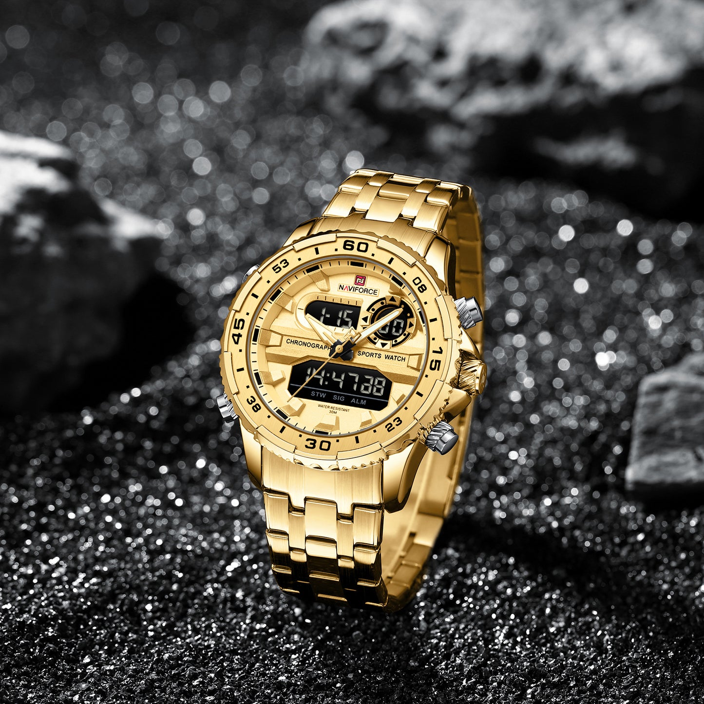 Naviforce 9234 Unicorn Men Watch - Gold