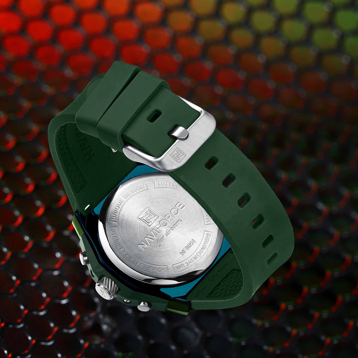 Naviforce 8051T Legacy Silicone Watch - Green