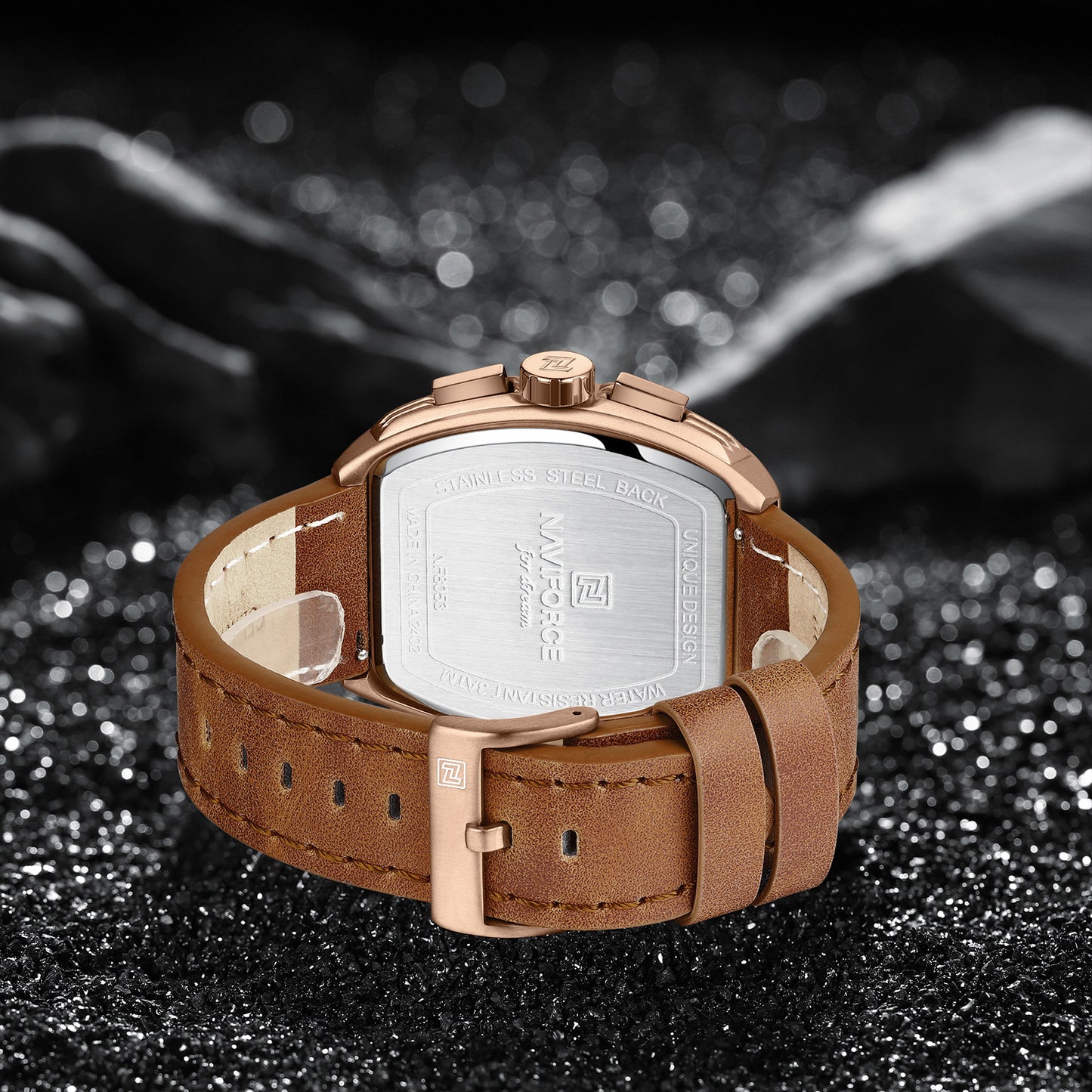 Naviforce 8053 Gently Men Leather Watch - Brown