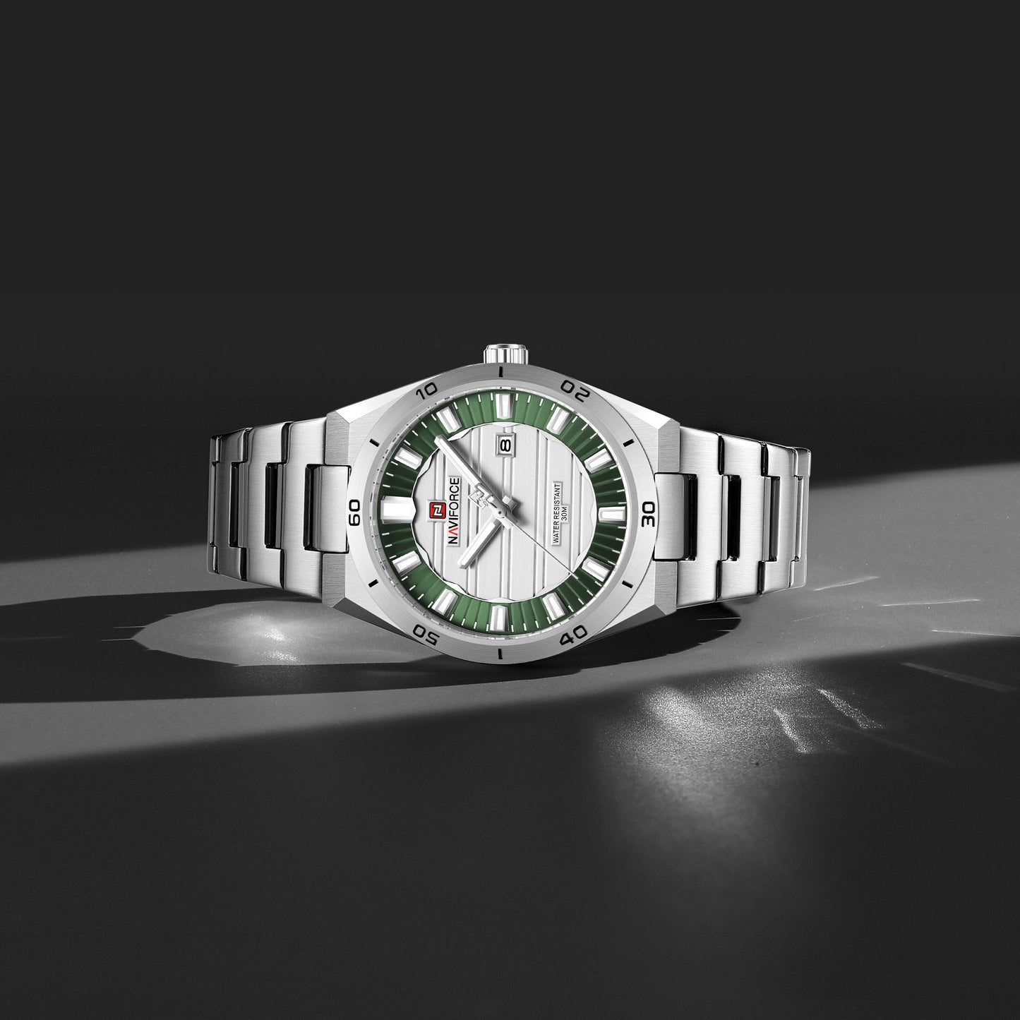 Naviforce 9268 Royal Men Watch - Silver Green