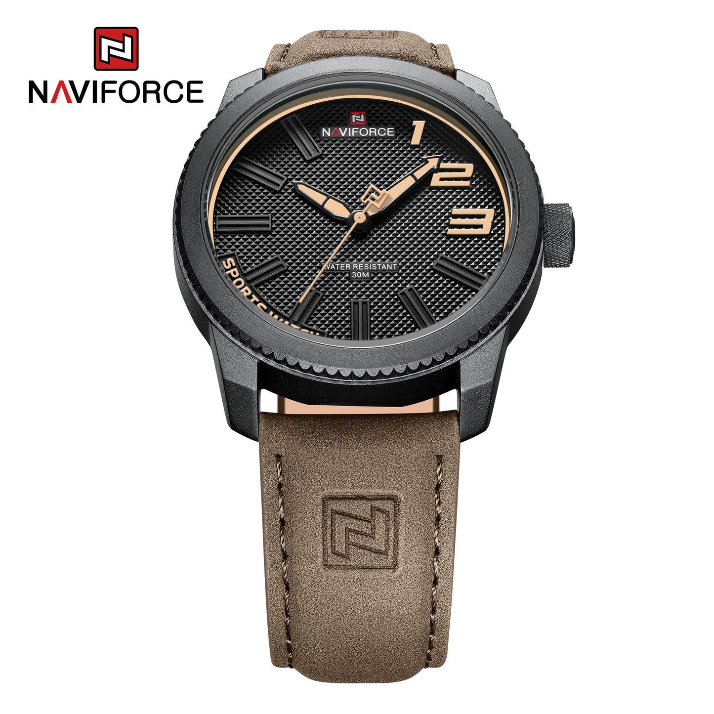 Naviforce 9202 Grandel Men Watch - Coffee Brown