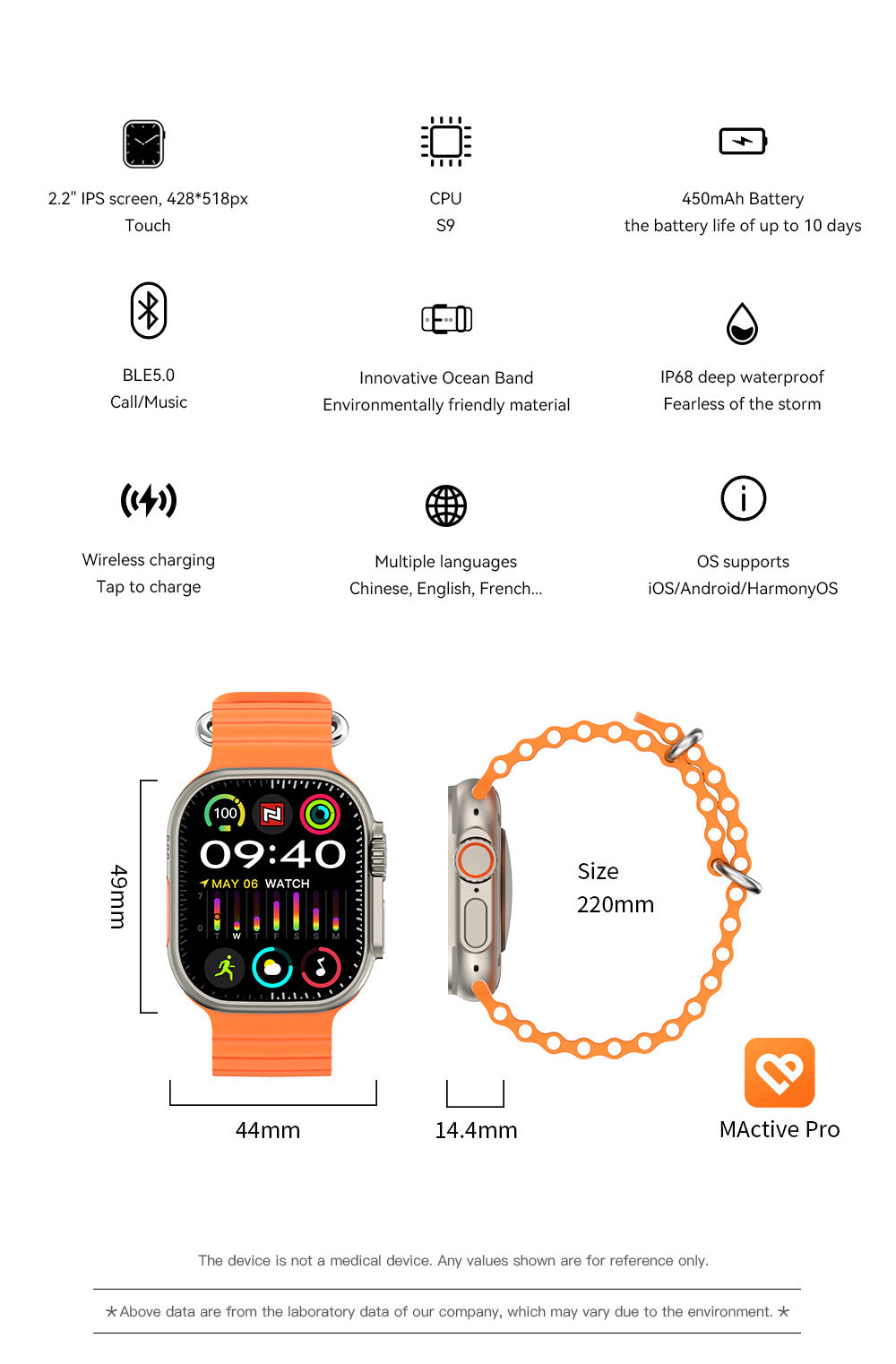 Naviforce NT13 UltraPro Smart Watch - Orange