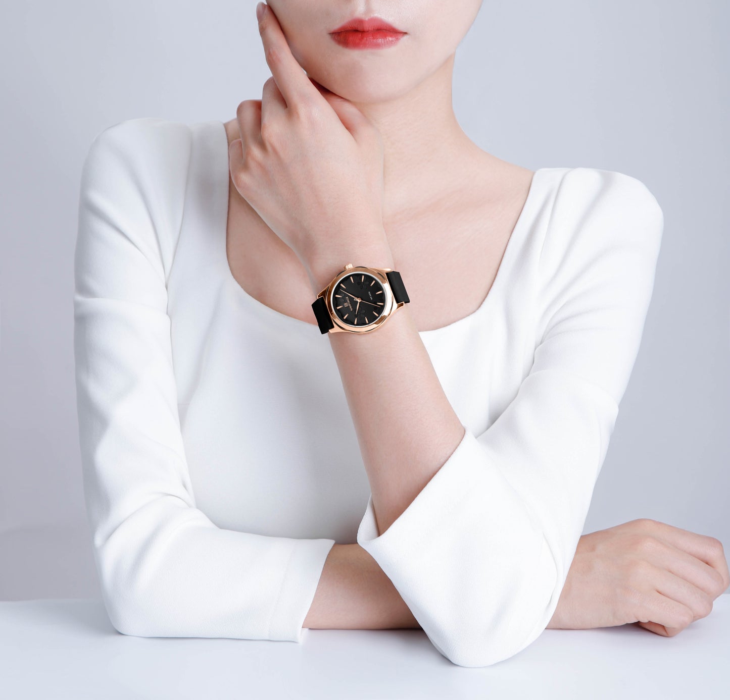 Naviforce 5051 Canary Women Watch - Black RoseGold