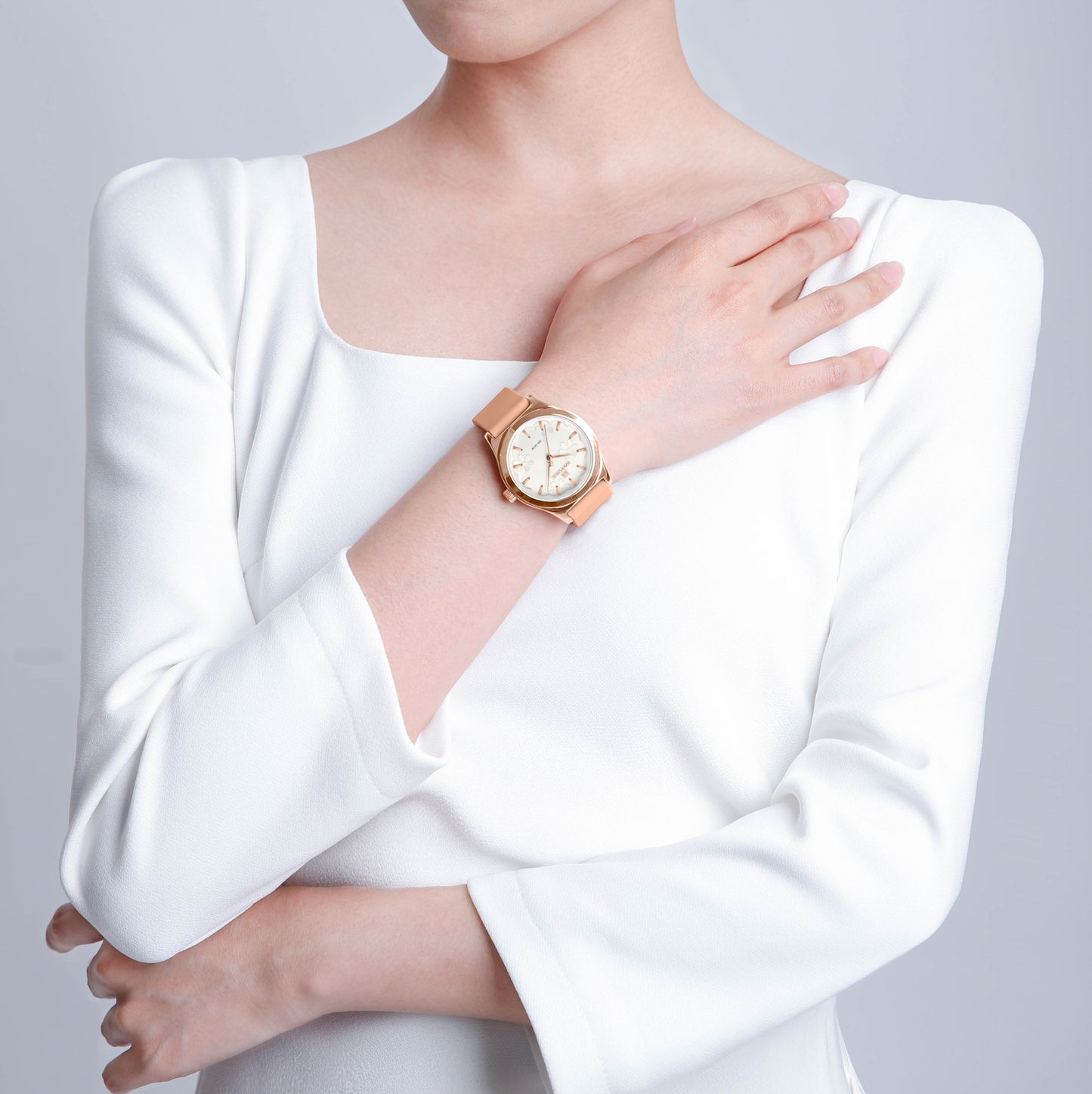 Naviforce 5051 Canary Women Watch - RoseGold White