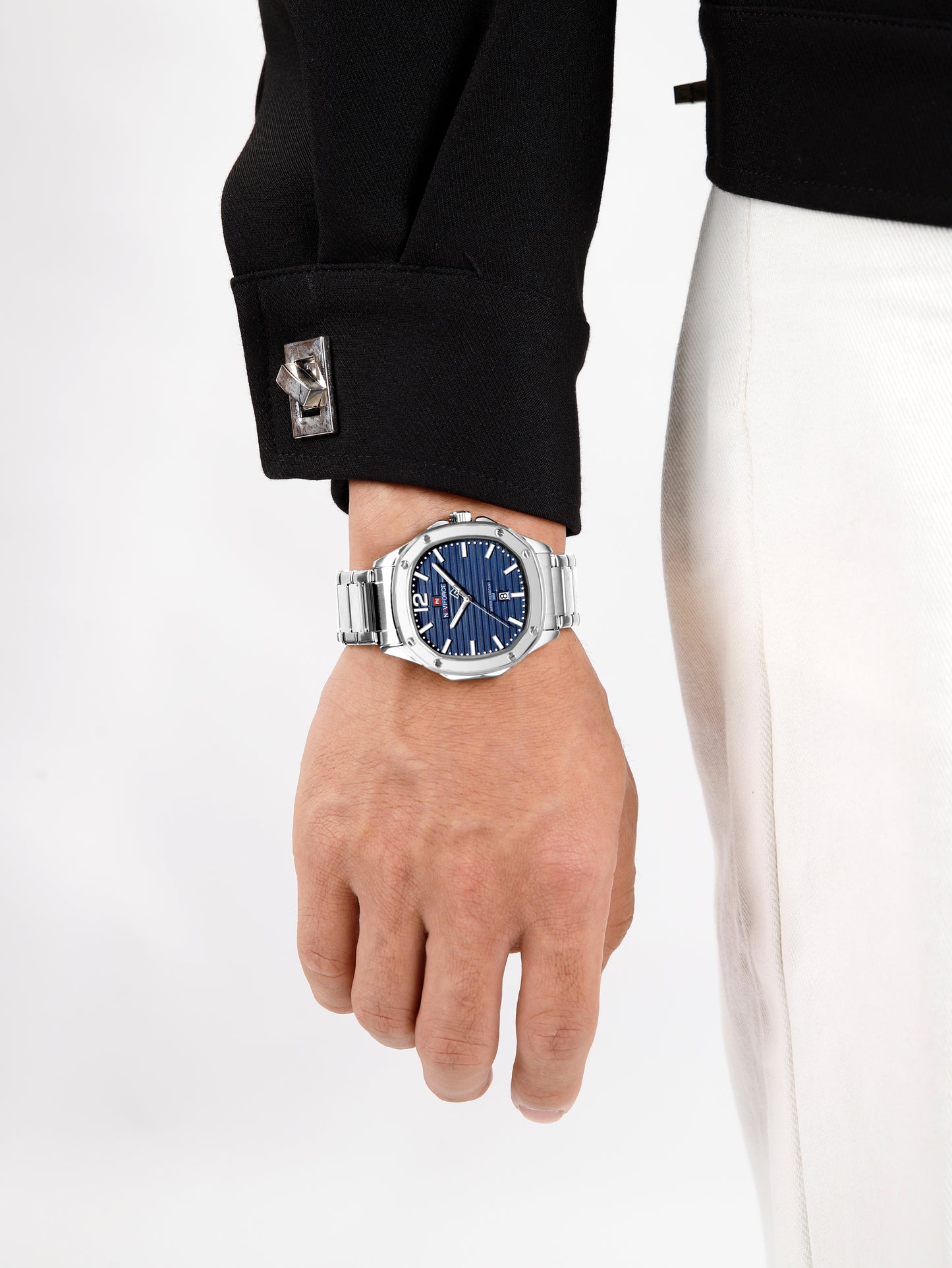 Naviforce 9243S Pantom Men Watch - Silver Blue