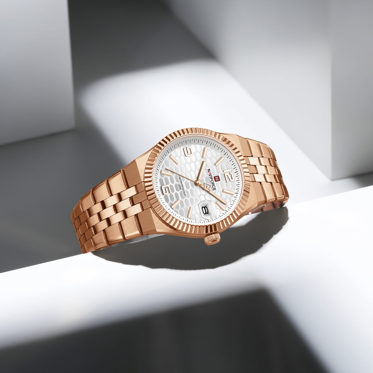 Naviforce 9277 Lotus Men Watch - RoseGold White