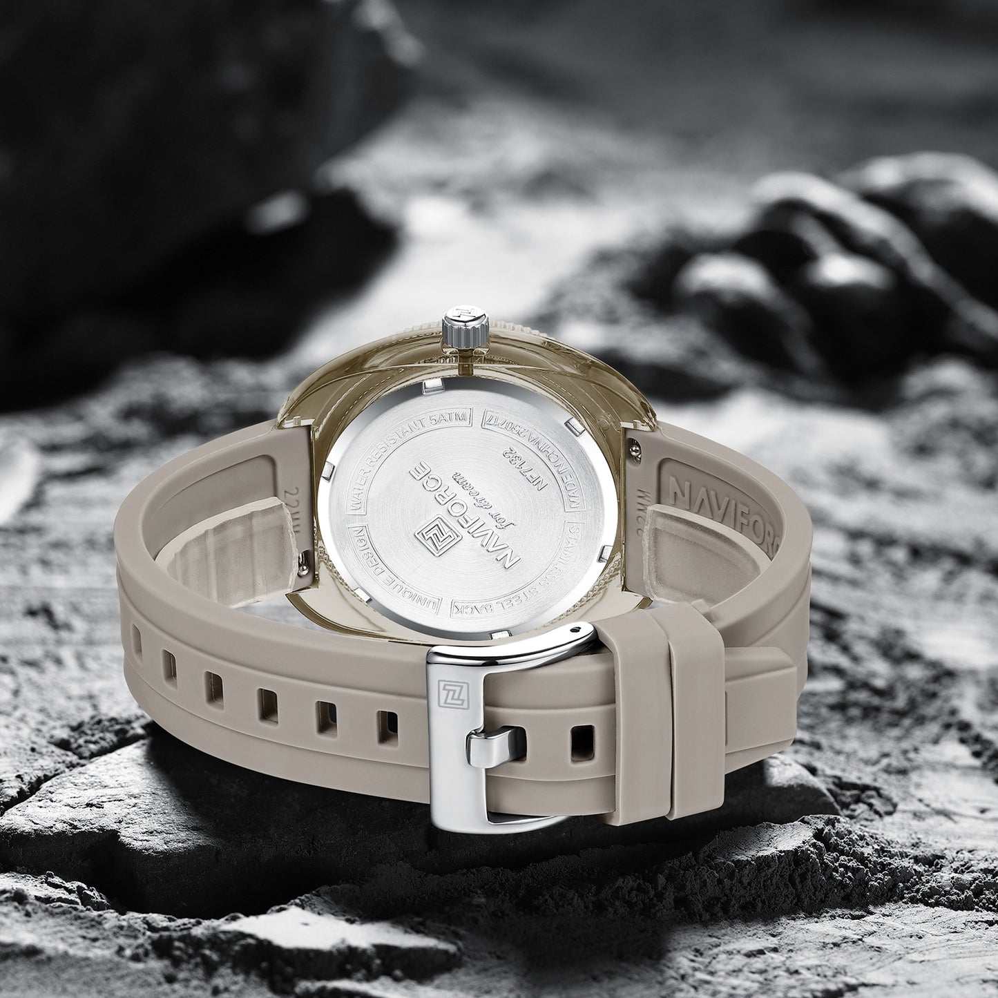 Naviforce 7130 Foxfire Unisex Silicone Watch - Grey