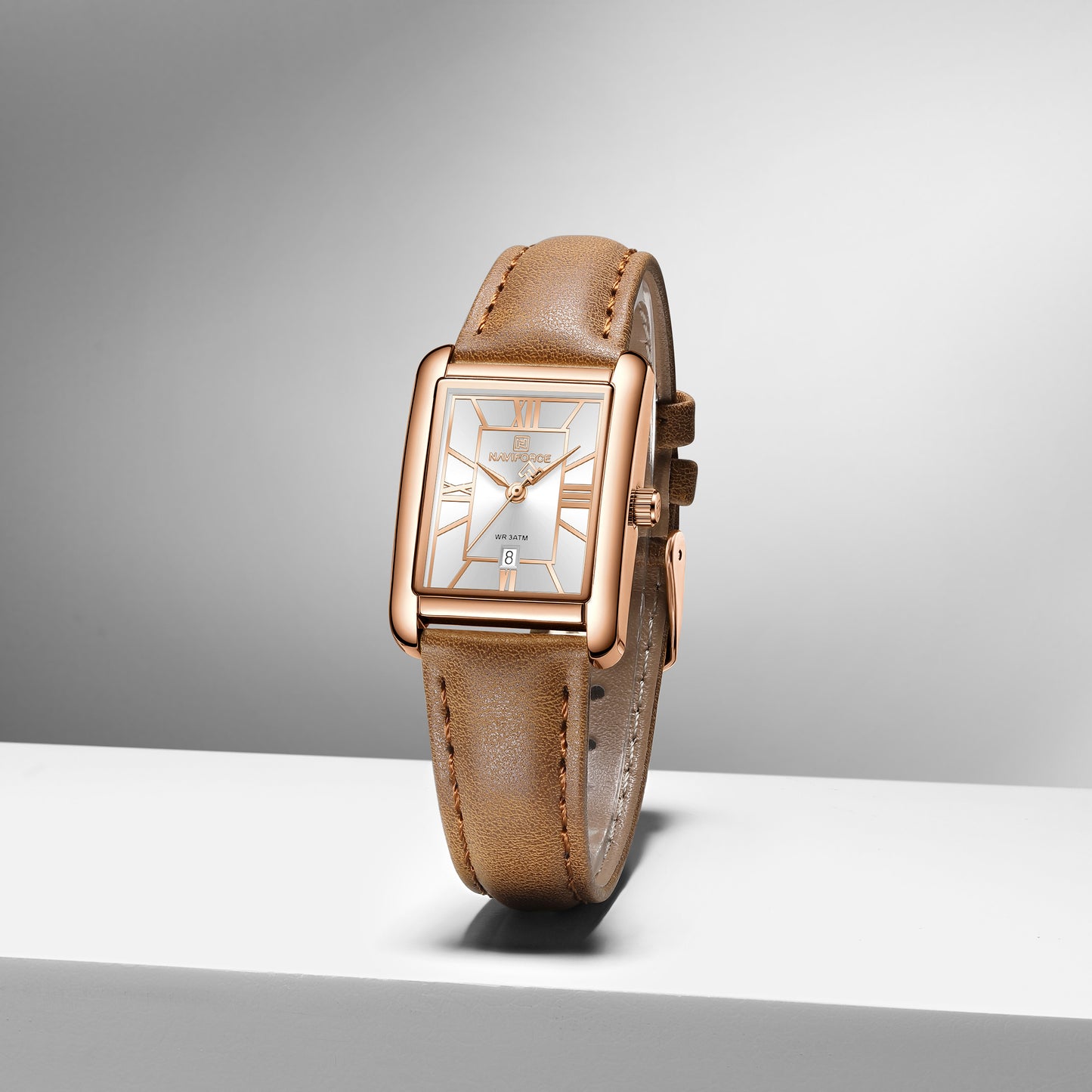 Naviforce 5074 Piper Women Leather Watch - Brown RoseGold