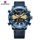 Naviforce 9235 Platinum Men Leather Watch - Blue
