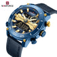 Naviforce 9235 Platinum Men Leather Watch - Blue