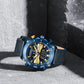 Naviforce 9235 Platinum Men Leather Watch - Blue