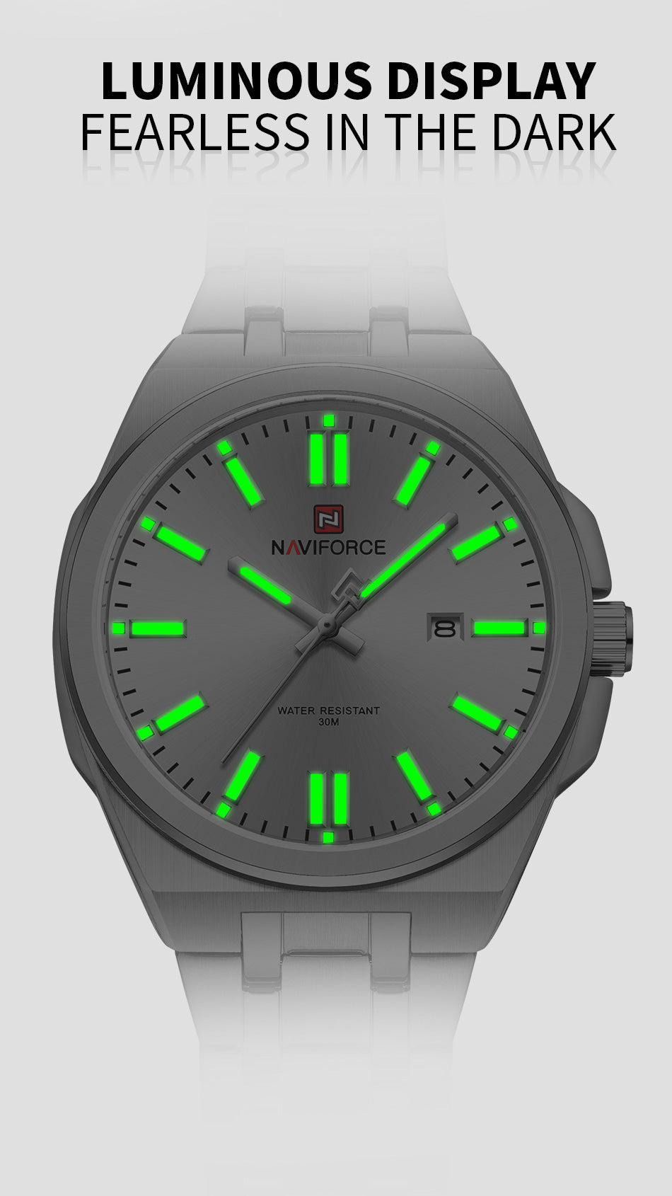 Naviforce 9226 Bloom Luxury Men Watch - Silver