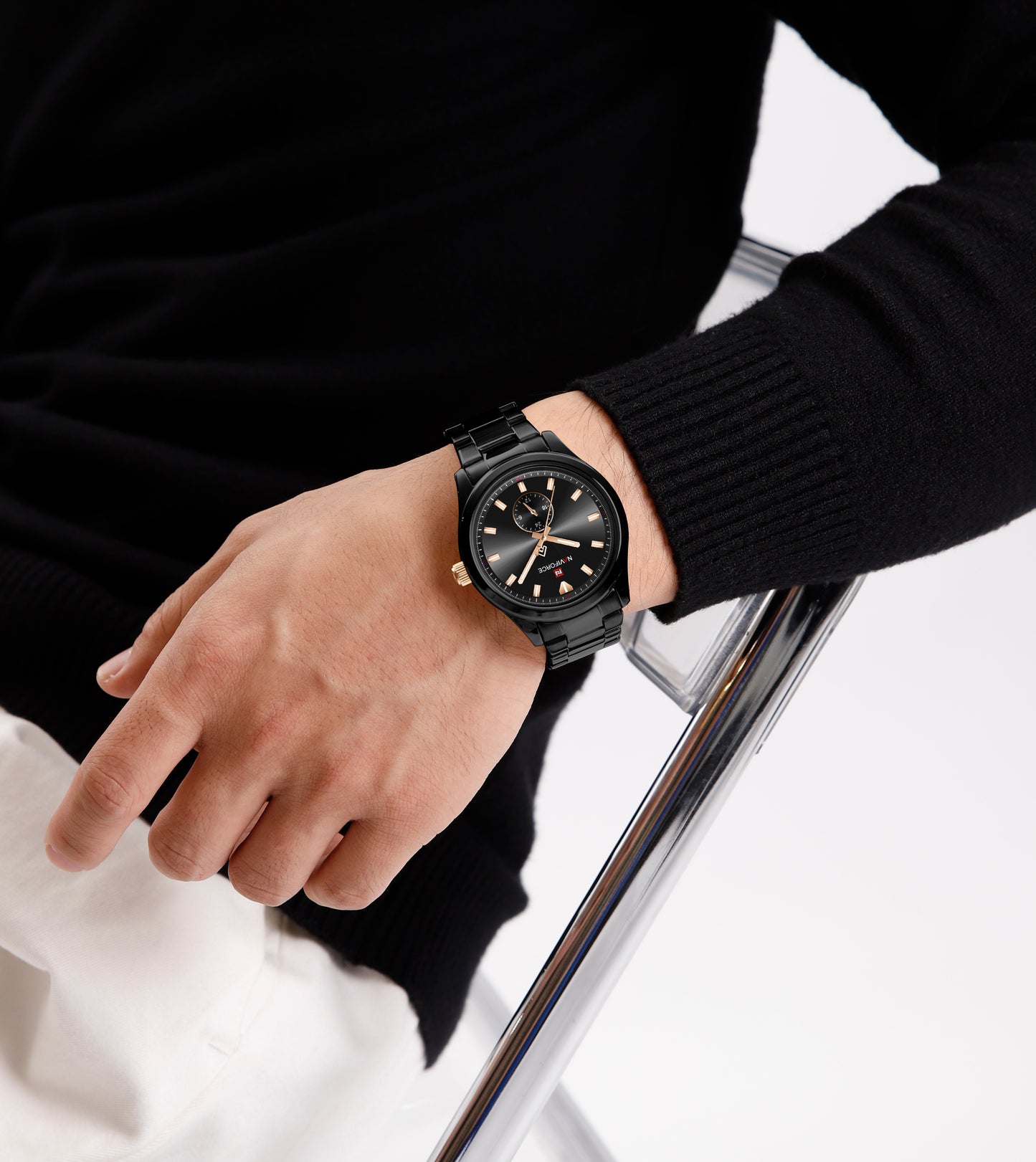 Naviforce 9231 TerraTime Men Watch - Black