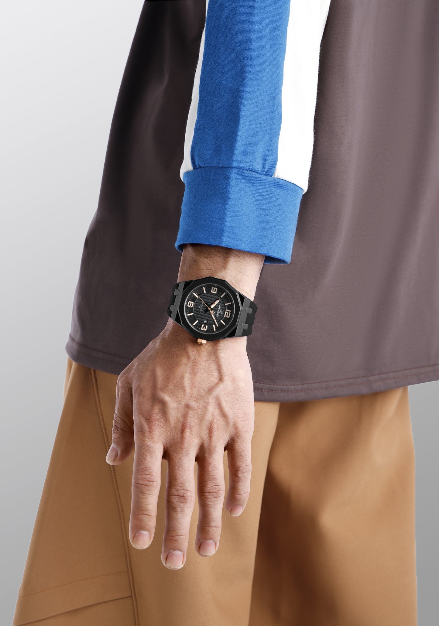 Naviforce 8079 Retro Style Men Watch - Black
