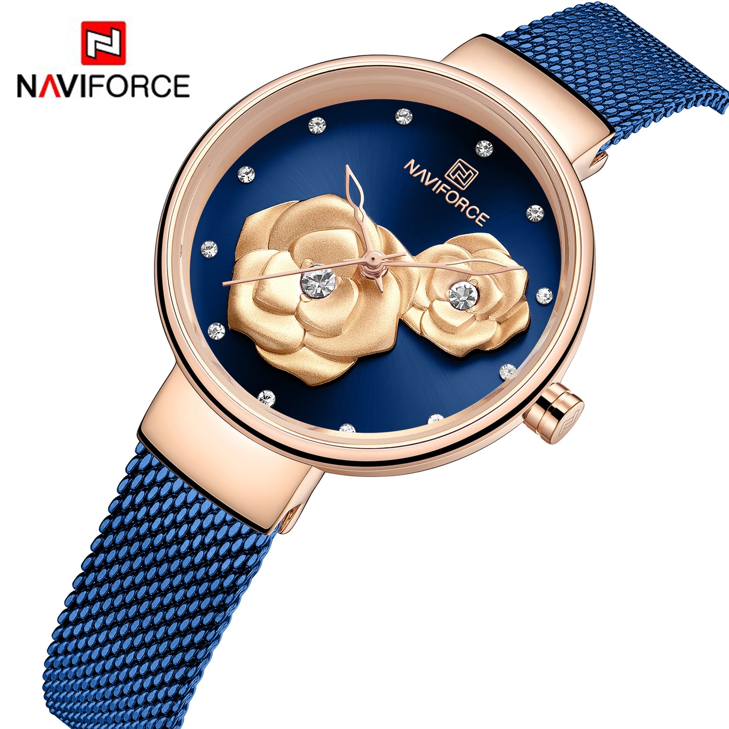 Naviforce 5013 Venica Floral Women Watch - Blue