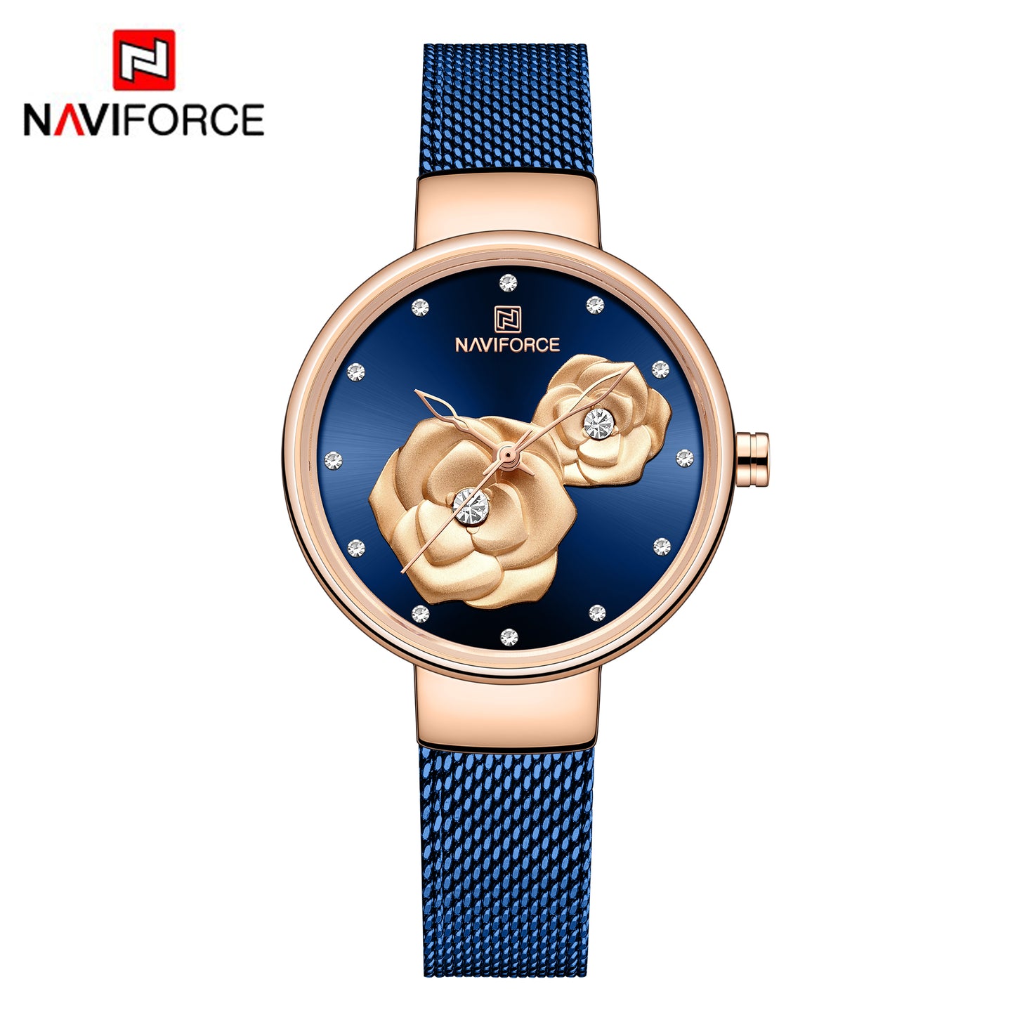 Naviforce 5013 Venica Floral Women Watch - Blue