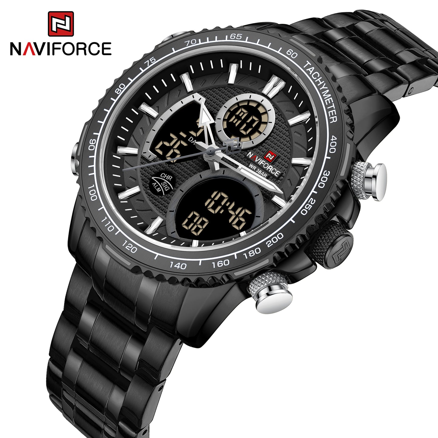 Naviforce 9182 Torpedo Men Watch - Black