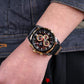 Naviforce 8020 Leather Quartz Chronograph Watch - Black