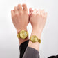 Naviforce 9238 Unico Quartz Couple Watch - Gold