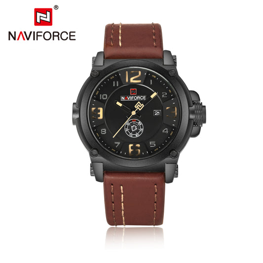 Naviforce 9099 Vortex Men Leather Watch - Brown