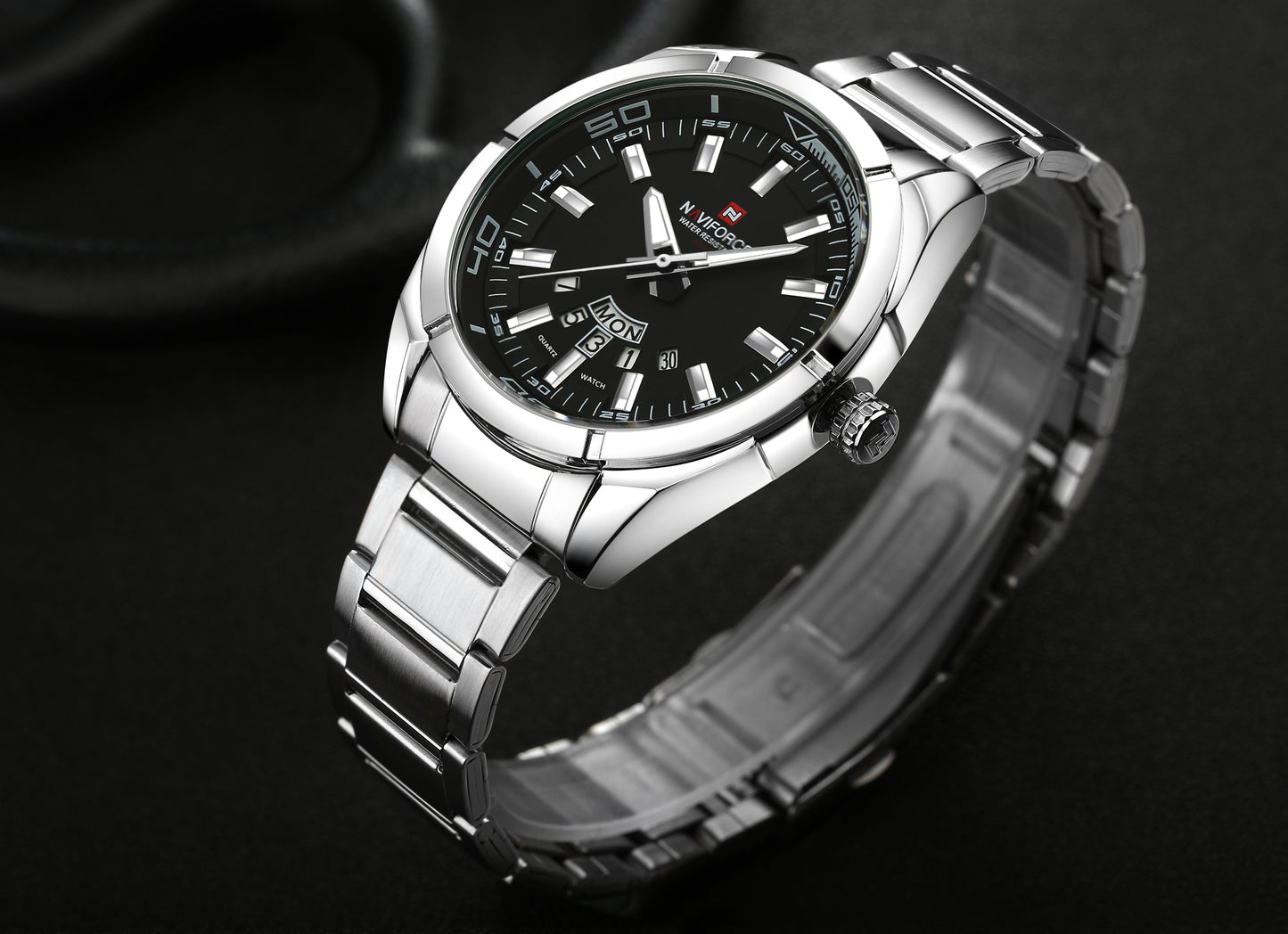 Naviforce NF9038 Sterling Men Watch - Silver Black
