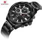 Naviforce 9089s Tourbillion Business Men Watch - Black White