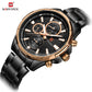 Naviforce 9089s Tourbillion Business Men Watch - Black RoseGold