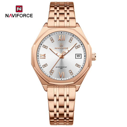Naviforce 5052 Preston Women Watch - RoseGold White