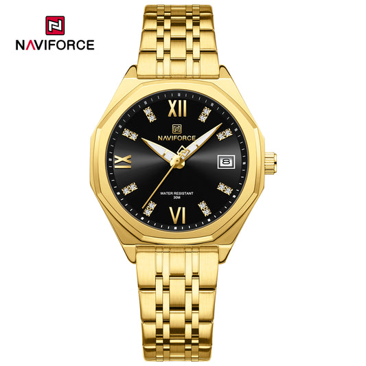 Naviforce 5052 Preston Women Watch - Gold Black