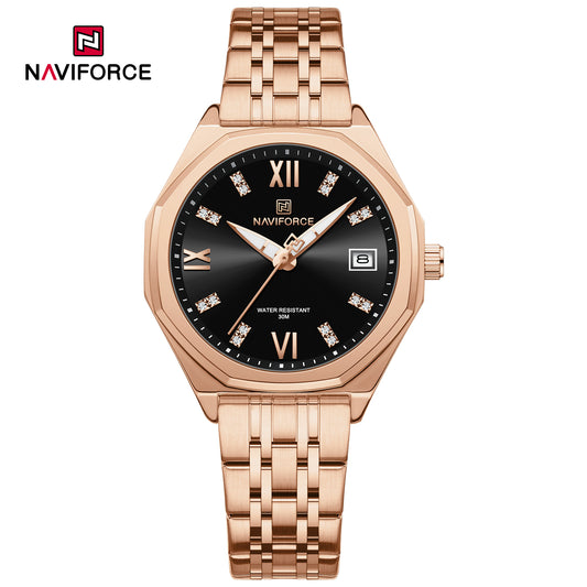 Naviforce 5052 Preston Women Watch - RoseGold Black