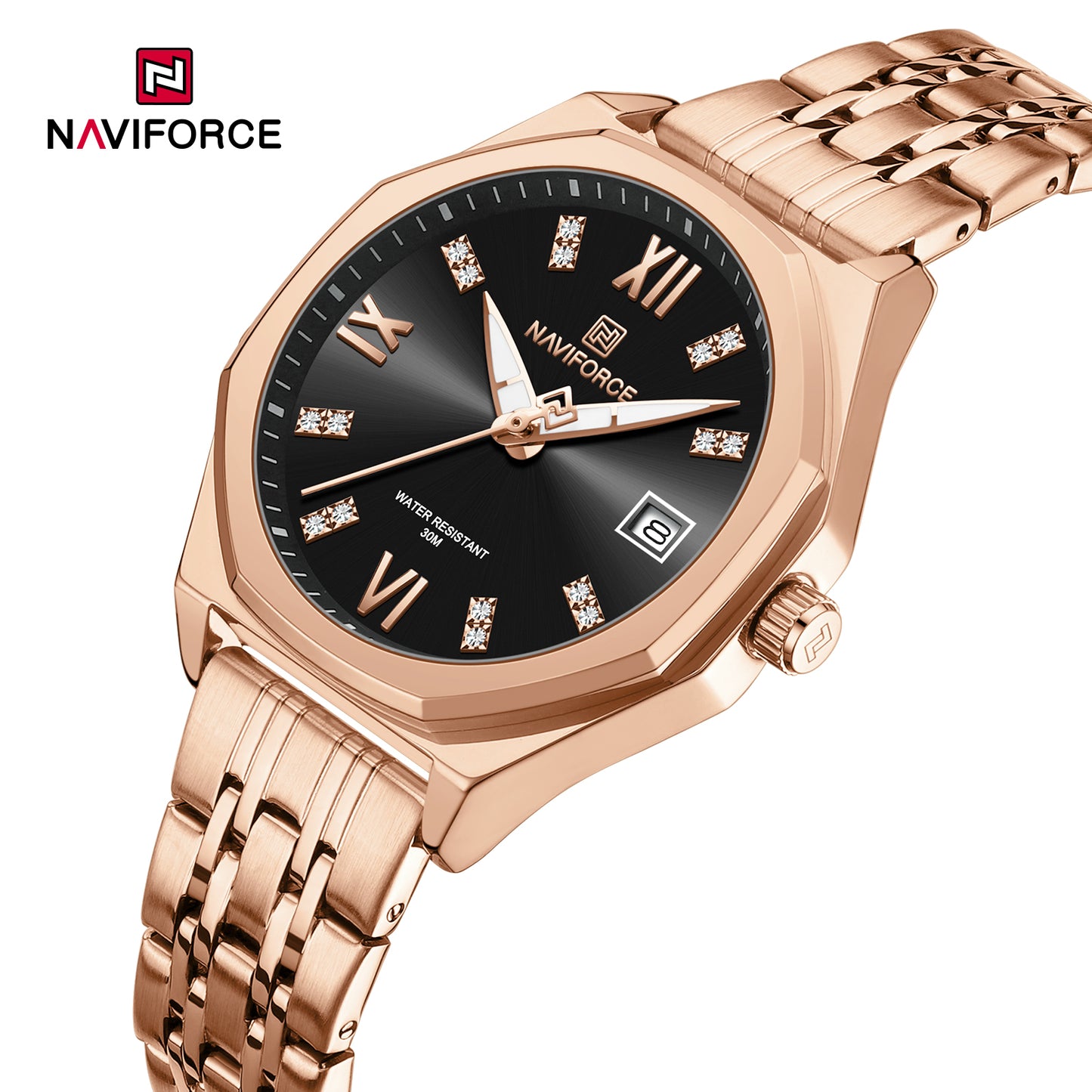 Naviforce 5052 Preston Women Watch - RoseGold Black