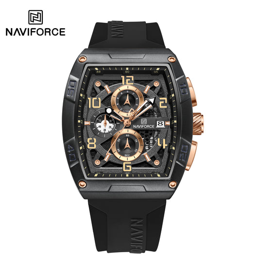 Naviforce 8052 Fantasy Men Watch - Black RoseGold