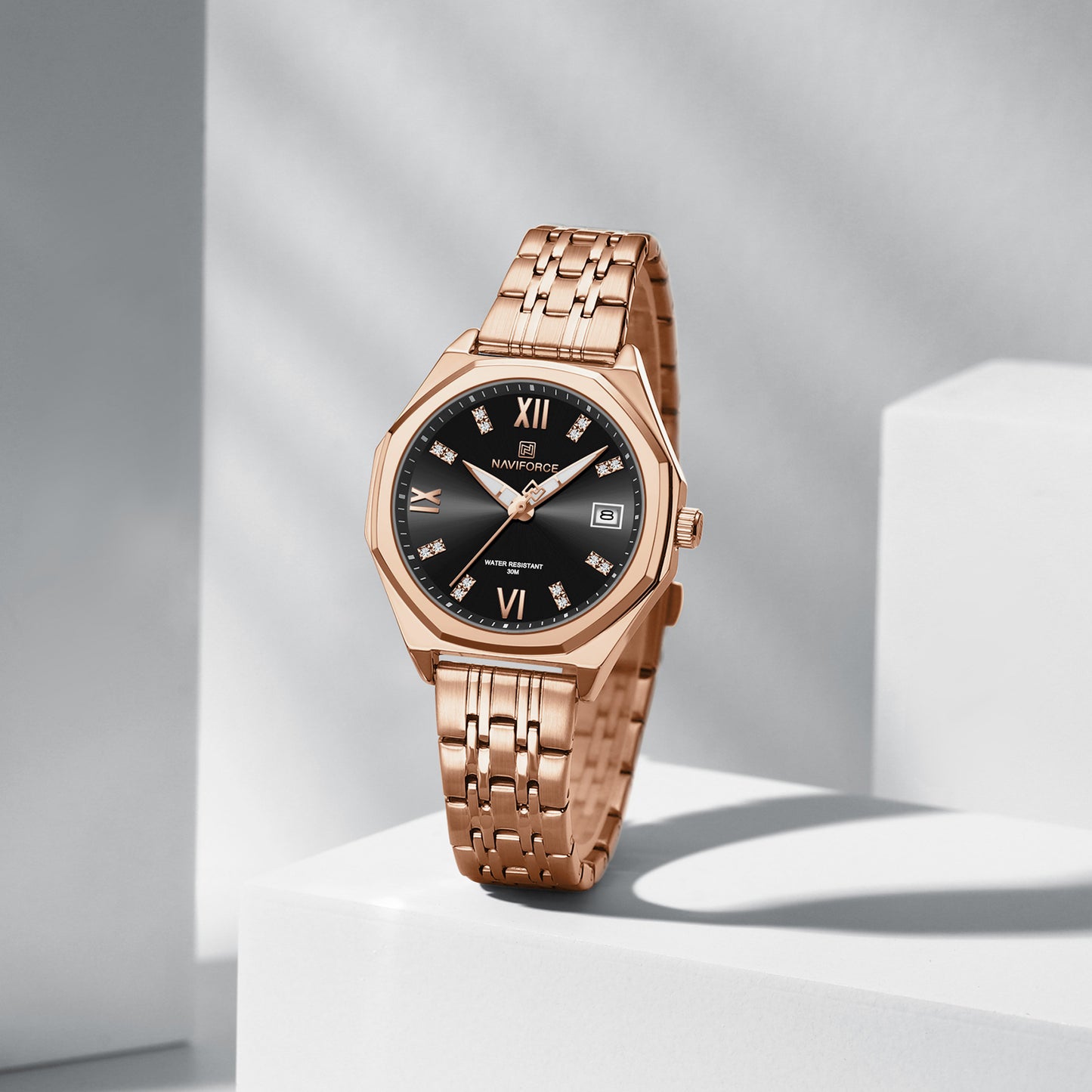 Naviforce 5052 Preston Women Watch - RoseGold Black