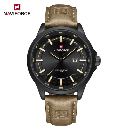 Naviforce 9248 The Gemine Men Watch - Tanbrown