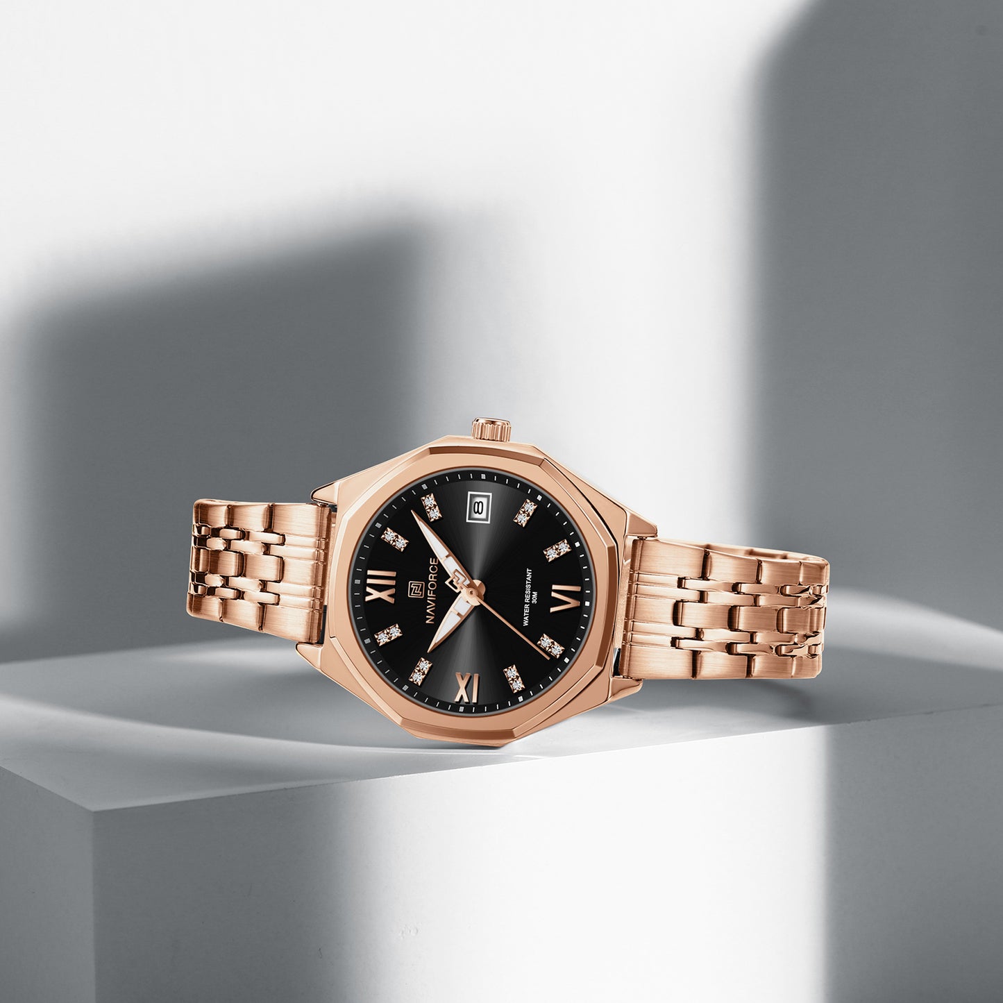 Naviforce 5052 Preston Women Watch - RoseGold Black