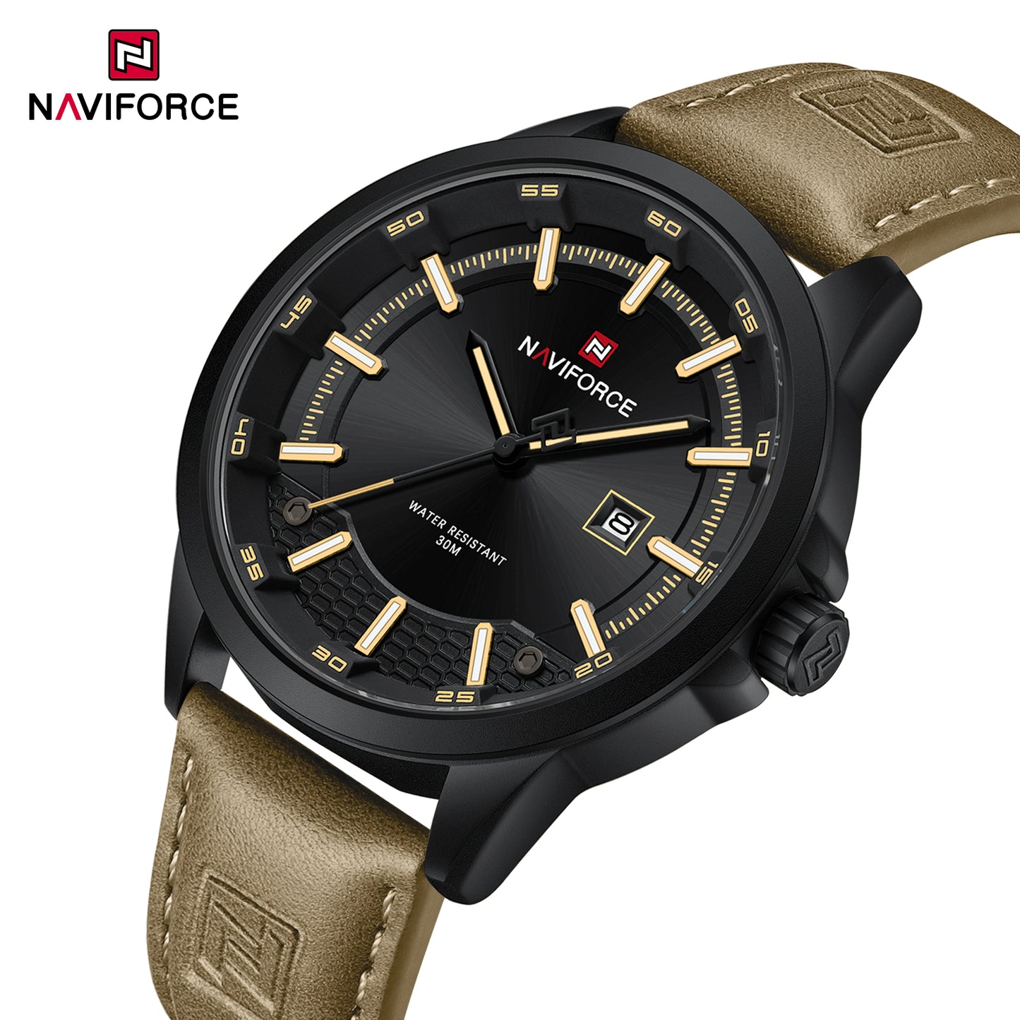 Naviforce 9248 The Gemine Men Watch - Tanbrown
