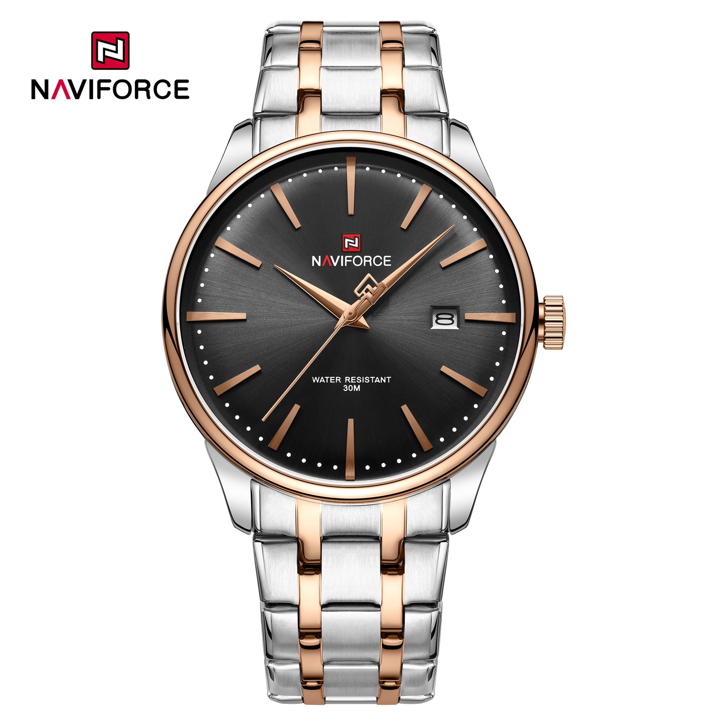 Naviforce 9230 Gamora Quartz Analog Men Watch - RoseGold Black