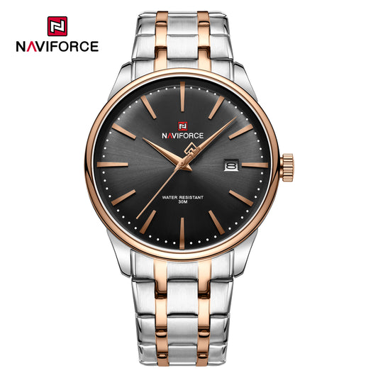 Naviforce 9230 Gamora Quartz Analog Men Watch - RoseGold Black
