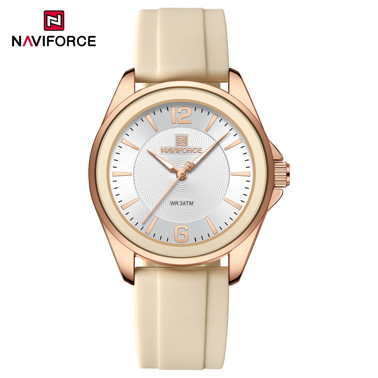 Naviforce 5068 Spark Women Watch - Cream RoseGold
